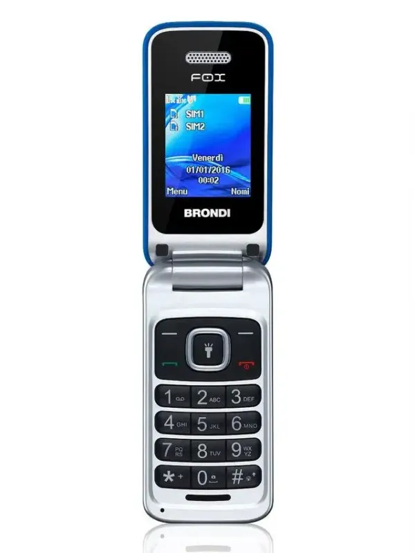 Brondi Fox 4,5 cm (1.77") 74 g Blu, Argento Telefono cellulare basico Prezzo Ridotto