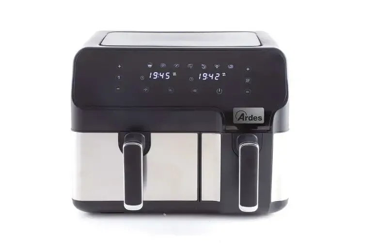 Ardes ARFRYA03D friggitrice Doppia 9 L Indipendente Friggitrice ad aria calda Nero, Acciaio inossidabile Pagamento Sicuro