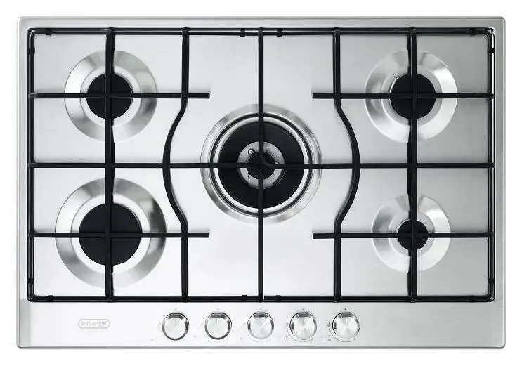 Prezzo Di Fabbrica De’Longhi SLF575LX piano cottura Acciaio inossidabile Da incasso 75 cm Gas 5 Fornello(i)
