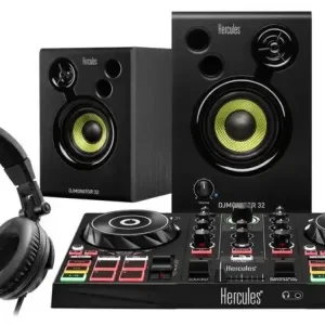 Solo Oggi Hercules DJLearning Kit Mixer con controllo DVS (Digital Vinyl System) Nero