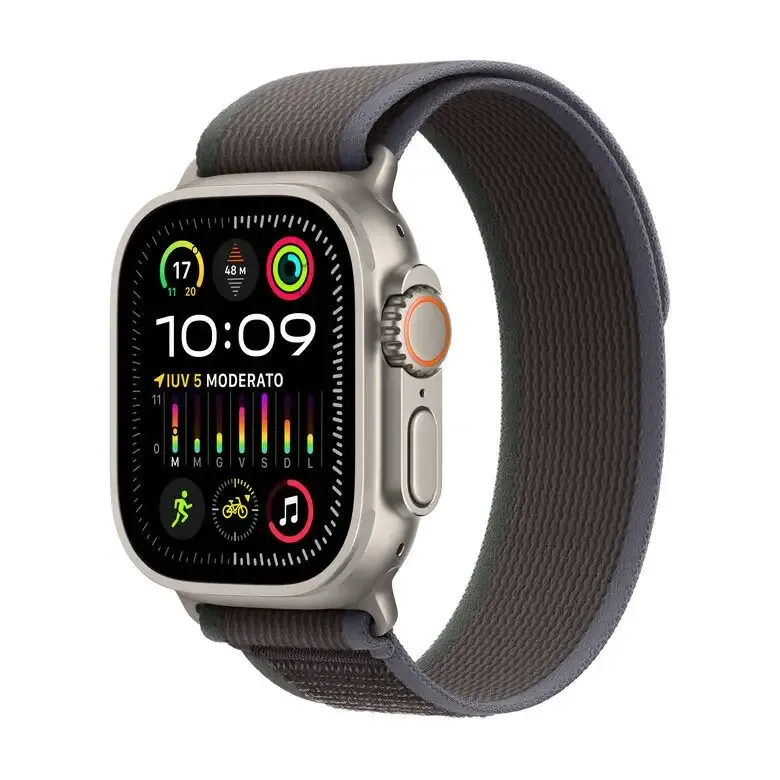 Solo Oggi Apple Watch Ultra 2 GPS + Cellular, Cassa 49m in Titanio con Blu/Nero Trail Loop - S/M