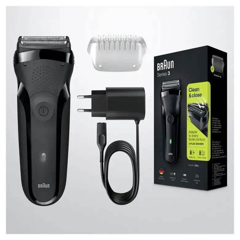 Acquista Ora Braun Series 3 Shave&Style 300BT Rasoio Da Barba Elettrico Da Uomo, Nero