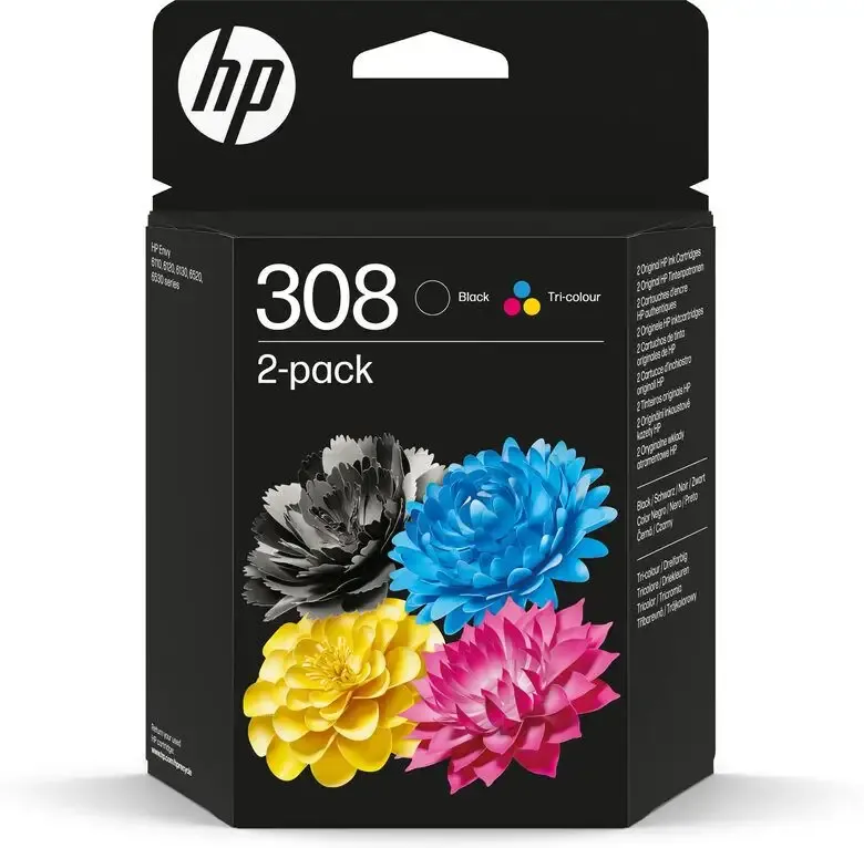 HP Confezione da 2 Cartucce di Inchiostro Nero/Tricromia Originali 308 Spedito Oggi