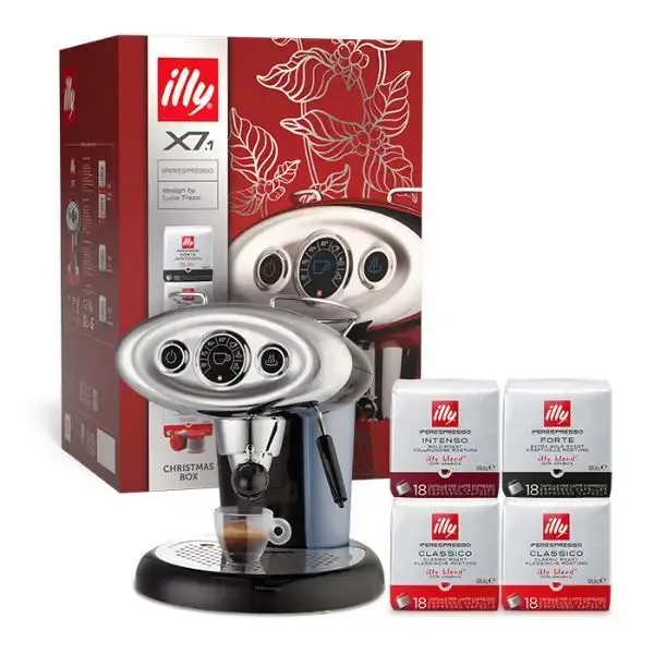 Novità Illy X7.1 Xmas 60639 Macchina Caffè Iperespresso Lancia Vapore Box
