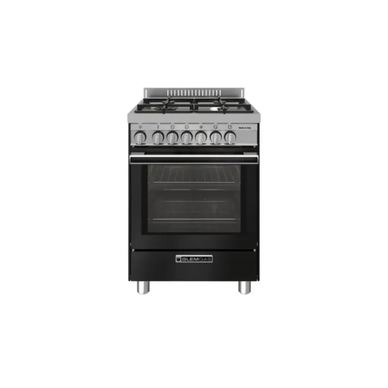 Glem Gas Cucina a Gas ST664MBK Nero Opaco 90X60 con Forno Ventilato Occasione
