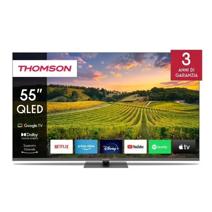 Thomson 55QG5C14 Televisione Smart TV 55 Pollici Qled Google TV Di Tendenza