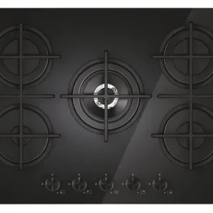 Vendita Finale Candy CVG74WTB Piano Cottura Nero Da incasso 75 cm Gas 5 Fornello(i)