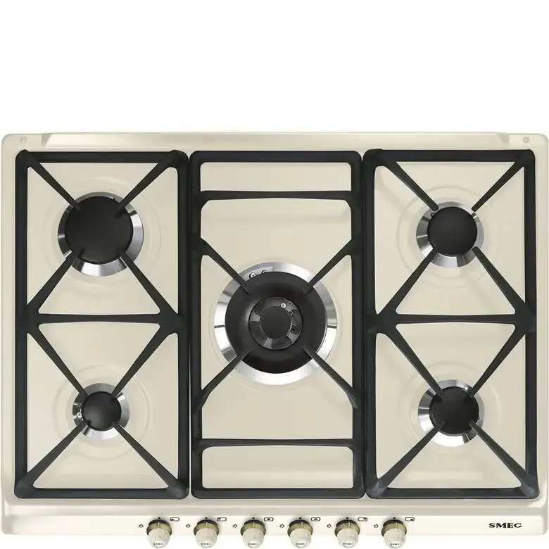 Spedizione Espresso Smeg SR775PO piano cottura Crema Da incasso Gas 5 Fornello(i)