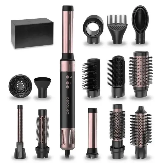 Miglior Prezzo Cecotec Bamba CeramicCare 14in1 Asciugacapelli AirGlam Kit per lo styling dei capelli Nero 1400 W 1,8 m