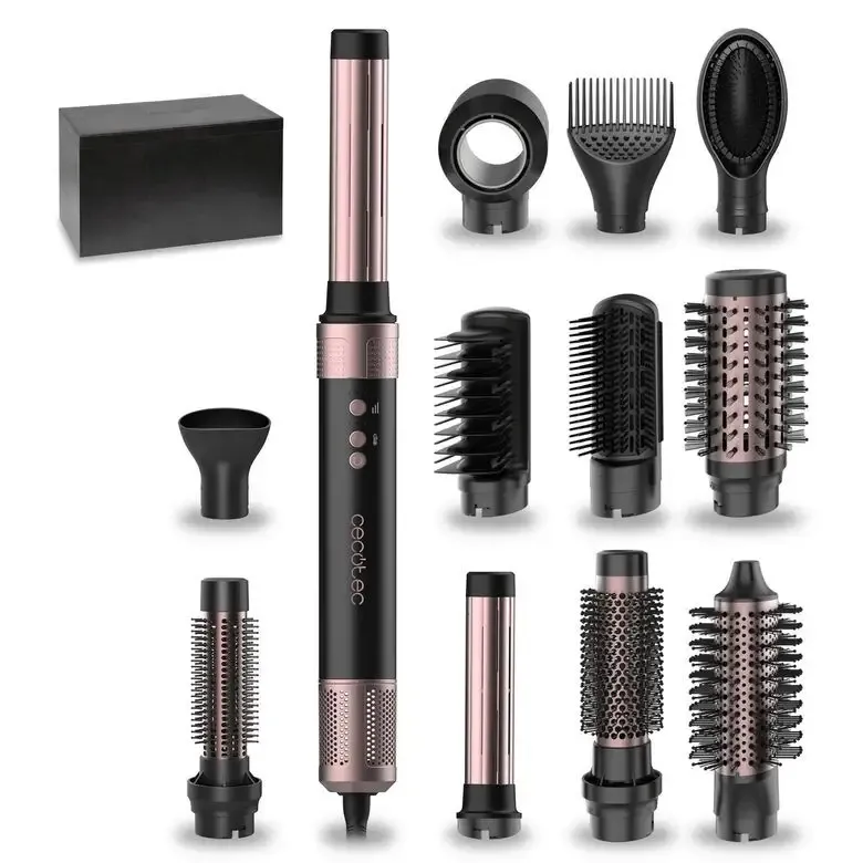 Cecotec Bamba CeramicCare 12in1 Asciugacapelli AirGlam Black Multistyler Caldo Nero, Rosa 1400 W Offerta Speciale