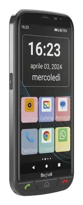 Beghelli SLV55 14 cm (5.5") Doppia SIM Android 13 4G USB tipo-C 2 GB 16 GB 3000 mAh Nero Nuova Collezione