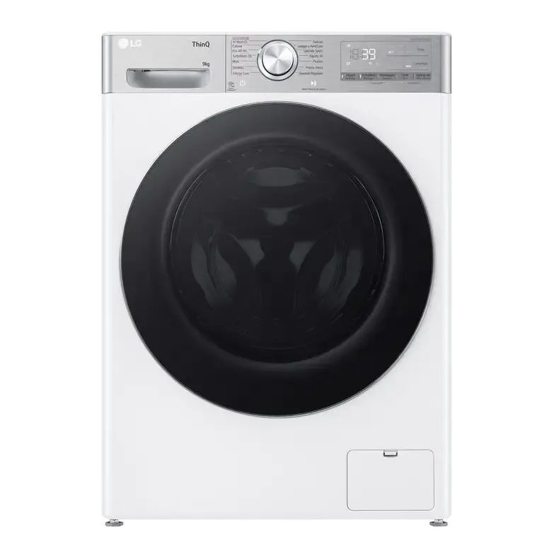 LG F4R9009TPWC Lavatrice 9kg AI DD, Classe A-40%, 1400 giri, TurboWash, Vapore Popolare