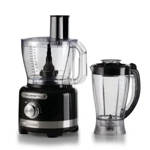 Ariete 1782 Gourmet Pro Moderna, Robot da cucina, Tritatutto 3L, Frullatore 2L, 2 velocità + Pulse, Set di lame + Disco in acciaio inox, Accessorio spremiagrumi, Nero Saldi