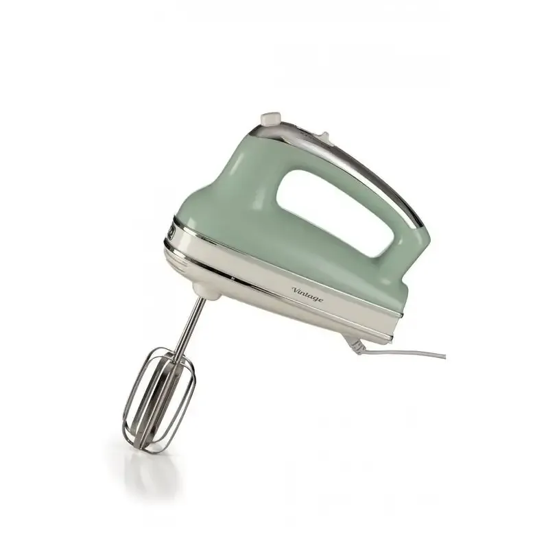 Ariete 1548 Sbattitore Vintage, 450W, 5 velocità, Funzione turbo, 2 fruste, Verde Promo Stagionale
