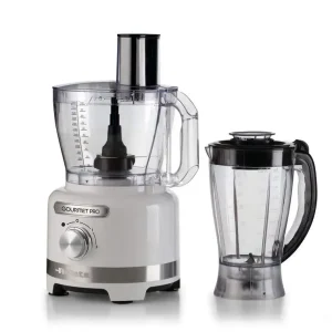 Ariete 1782 Gourmet Pro Moderna, Robot da cucina, Tritatutto 3L, Frullatore 2L, 2 velocità + Pulse, Set di lame + Disco in acciaio inox, Accessorio spremiagrumi, Bianco Novità