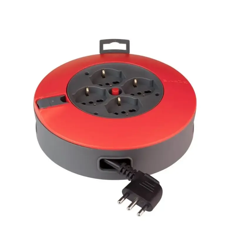 Ultimissimo Modello Poly Pool PP2730 prolunghe e multiple 4 m 4 presa(e) AC Interno/esterno Nero, Rosso