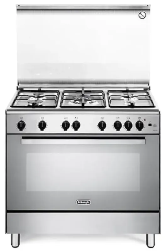 De‘ Longhi DGVX96SG Cucina a gas Libera installazione 90cm 5 fuochi con forno gas ventilato 115l Acciaio inox Sconto