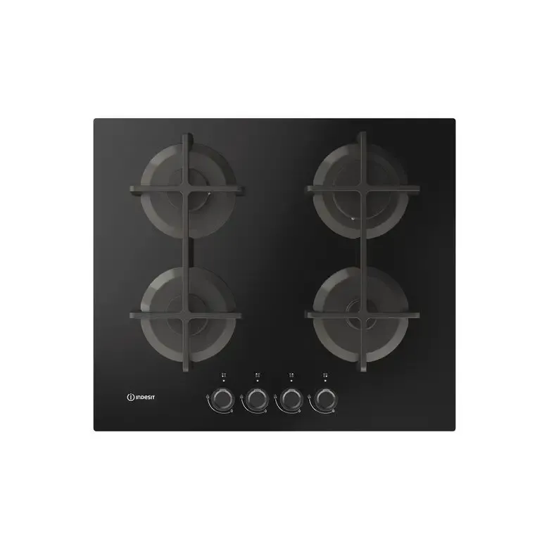 Promozione Indesit ING 61T/BK 1 piano gas vetro nero 60cm 4 fuochi griglie in ghisa lavabili in lavastoviglie