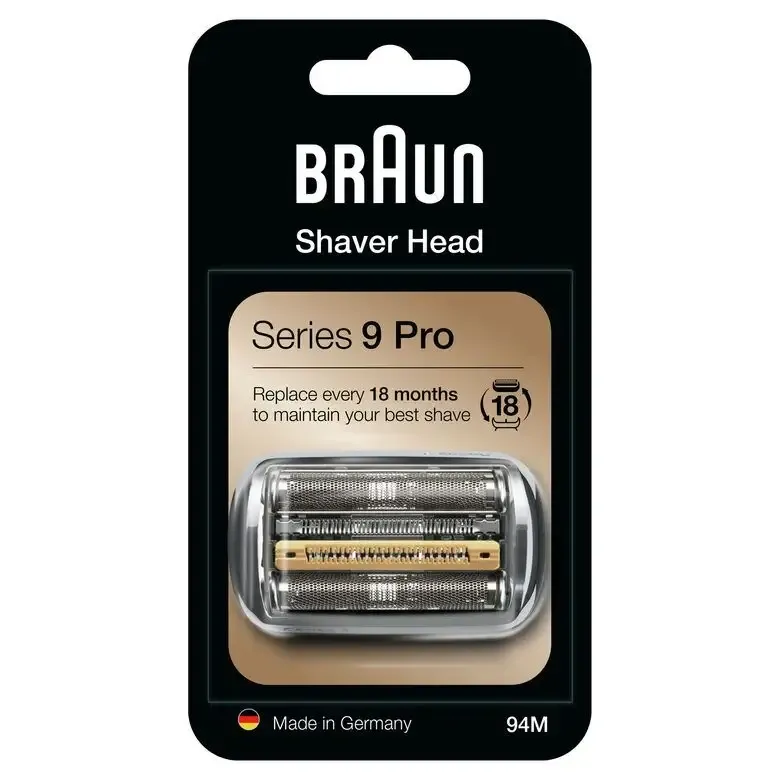 Braun Series 9 94M Testina Di Ricambio Per Rasoio Elettrico Uomo - Argento - Compatibile Con Rasoio elettrico Pro e Popolare