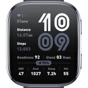 Amazfit Bip 6 Black 5 cm (1.97") AMOLED Digitale 390 x 450 Pixel Touch screen Nero GPS (satellitare) Solo Oggi