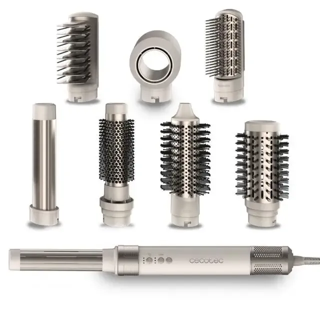 Cecotec CeramicCare AirGlam Multistyler Caldo Champagne, Bianco 1400 W 1,8 m Occasione Imperdibile
