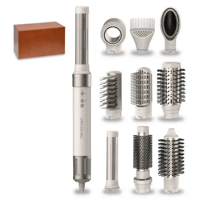Acquista Ora Cecotec CermicCare 10in1 AirGlam Multistyler Caldo Champagne, Bianco 1400 W 1,8 m