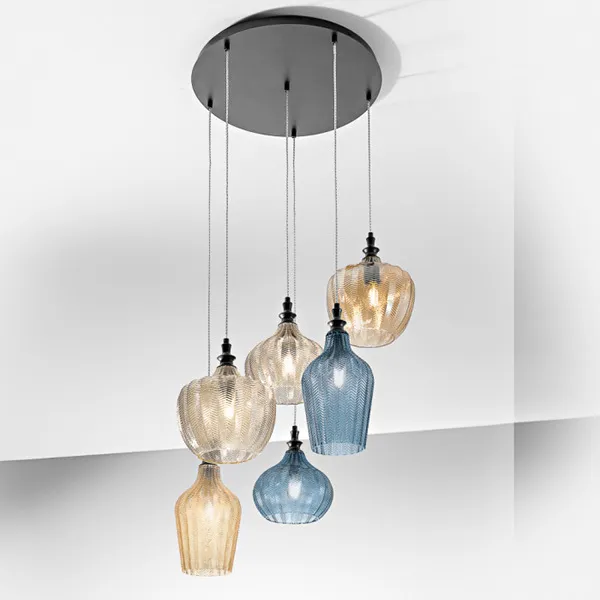 Offerta Cleofe sospensione 6 luci in vetro