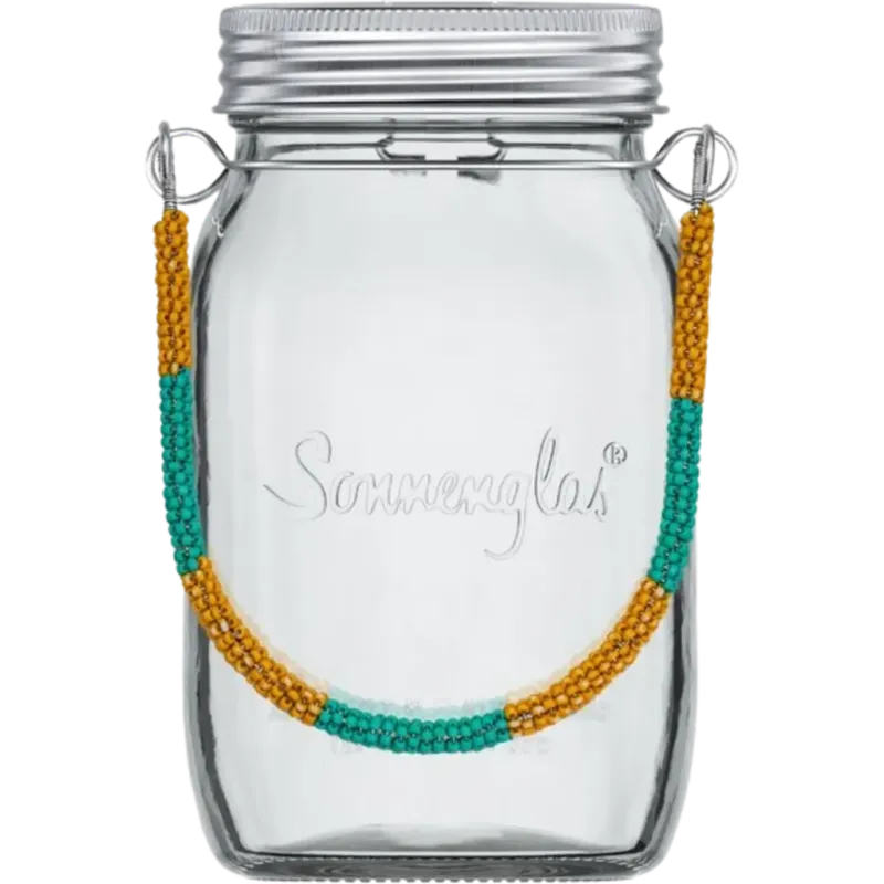 Sonnenglas® Lampada Solare - Beadwork Handle,Yellow/Turquoise Subito Disponibile
