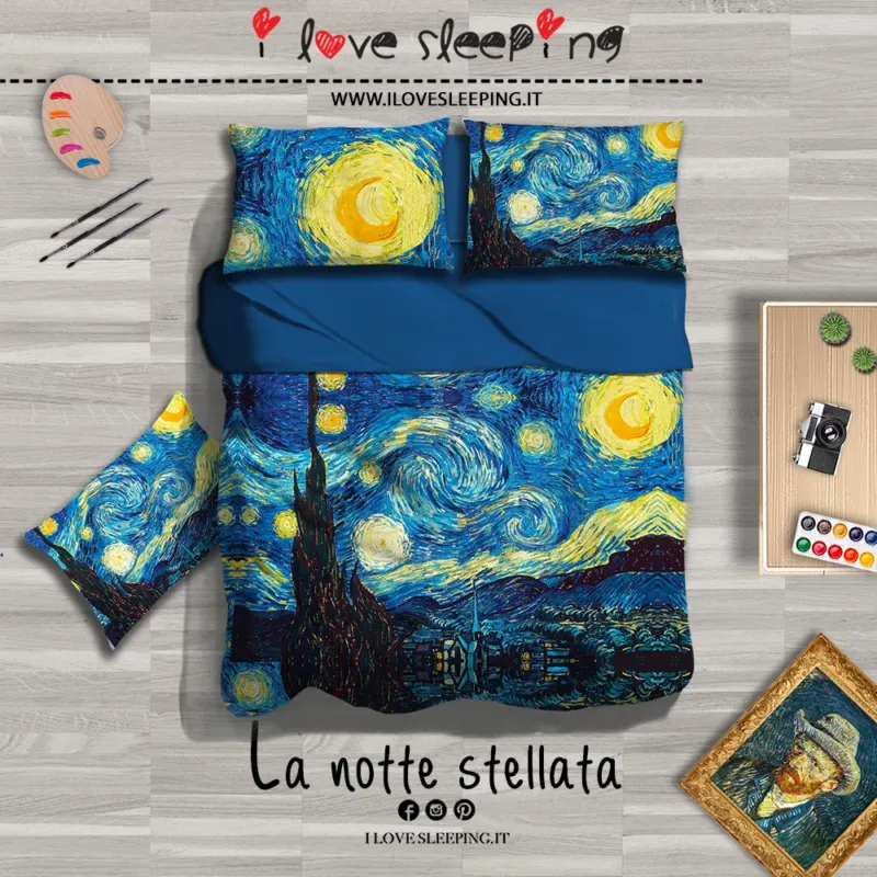 Completo lenzuola copriletto DIGITALE LA NOTTE STELLATA by I Love Sleeping Promozione