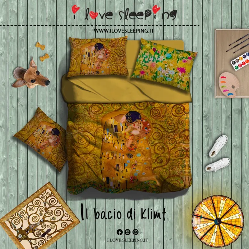Nuova Collezione Completo Lenzuola Copriletto IL BACIO by I LOVE SLEEPING