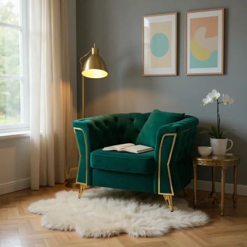 Miglior Prezzo POLTRONA EMY VERDE C/CUSCINO - FERRETTI