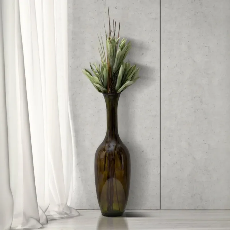 Occasione Imperdibile VASO JARRON VETRO RICICLATO GREEN (MADE IN SPAIN) CM Ø 30X100 - FERRETTI