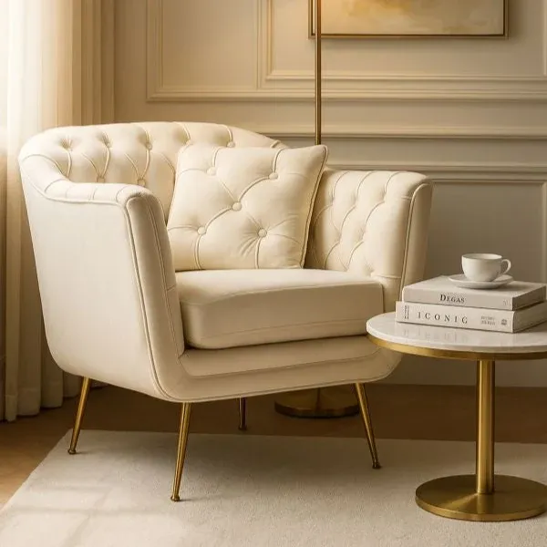 Prezzo Conveniente POLTRONA BUDAPEST CREMA C/CUSCINO - FERRETTI