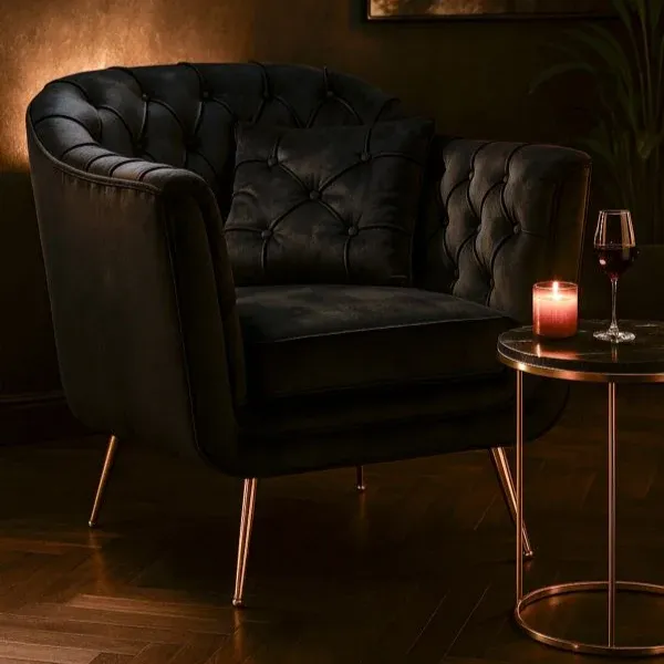 POLTRONA BUDAPEST NERA C/CUSCINO - FERRETTI Prezzo Basso