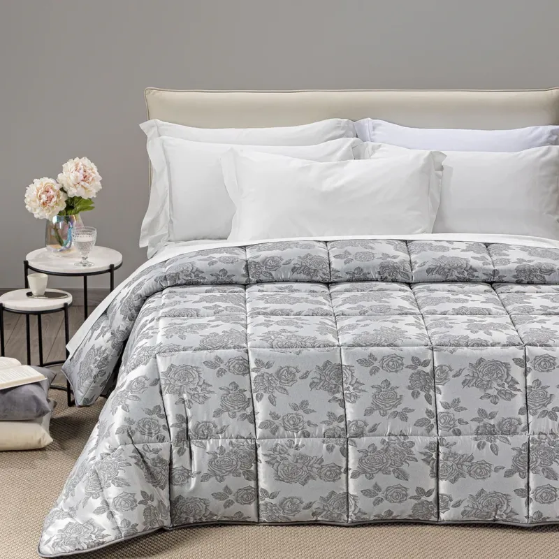 Trapunta In Raso Jacquard Floret - Caleffi Bestseller