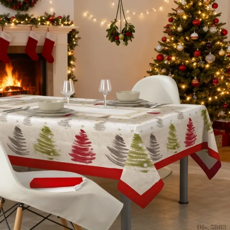 Tovaglia CHRISTMAS Natale Dis.5883 per 12/18 Posti - Kari Consegna Rapida
