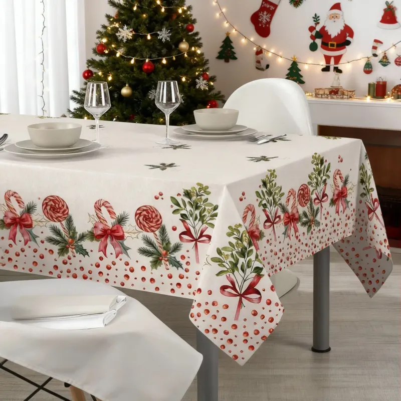 Tovaglia CHRISTMAS Natale Dis.5879 per 6/12/18/24 Posti - Kari Direttamente Dal Produttore