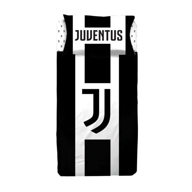 Ultime Pezzi Completo Lenzuola Singolo Juventus – Ufficiale in Cotone 100% Bianco Nero