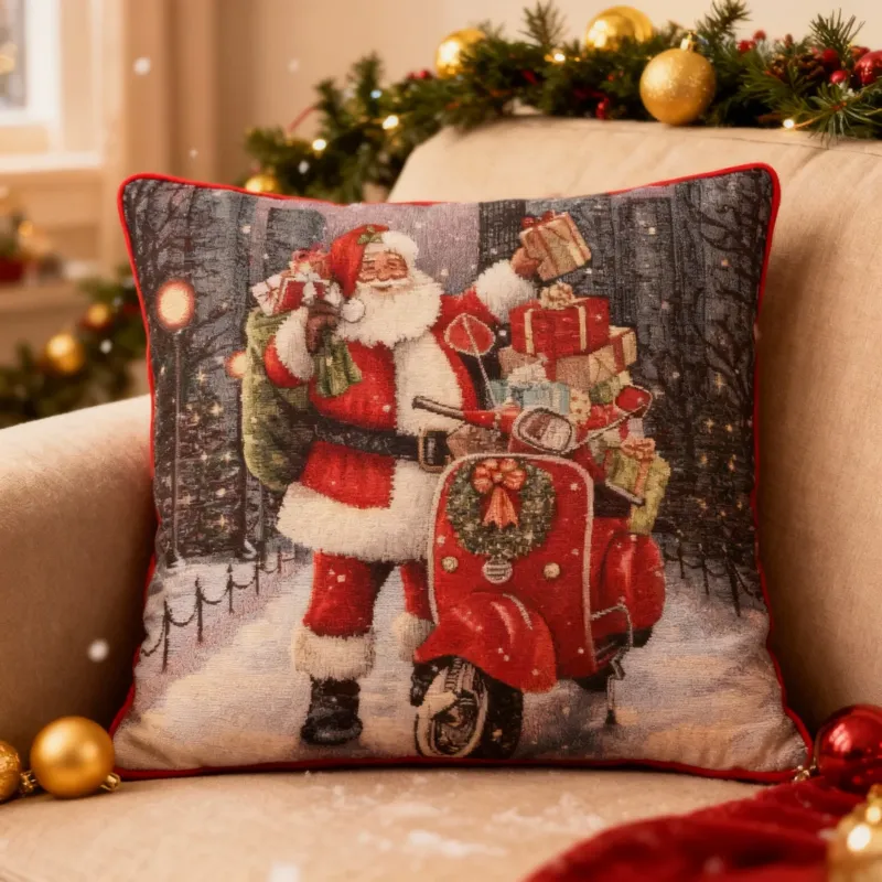 Compra Oggi Stesso Cuscino BABBO NATALE VESPA dis.77 - Karì