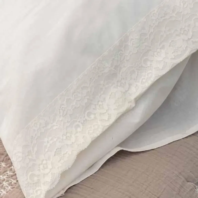 Completo Lenzuola Sophie in Cotone con Pizzo – Singolo, Piazza e Mezza, Matrimoniale Atelier 17 Made in Italy Quantità Limitata