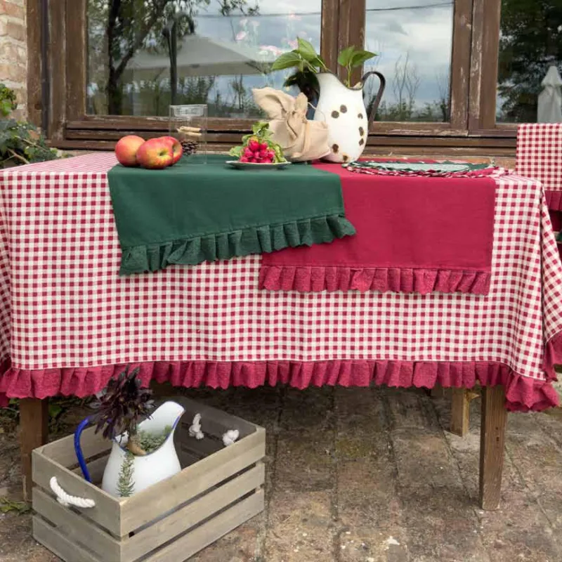 Bestseller Set 2 runner Love forest con bordo in pizzo - L‘Atelier17