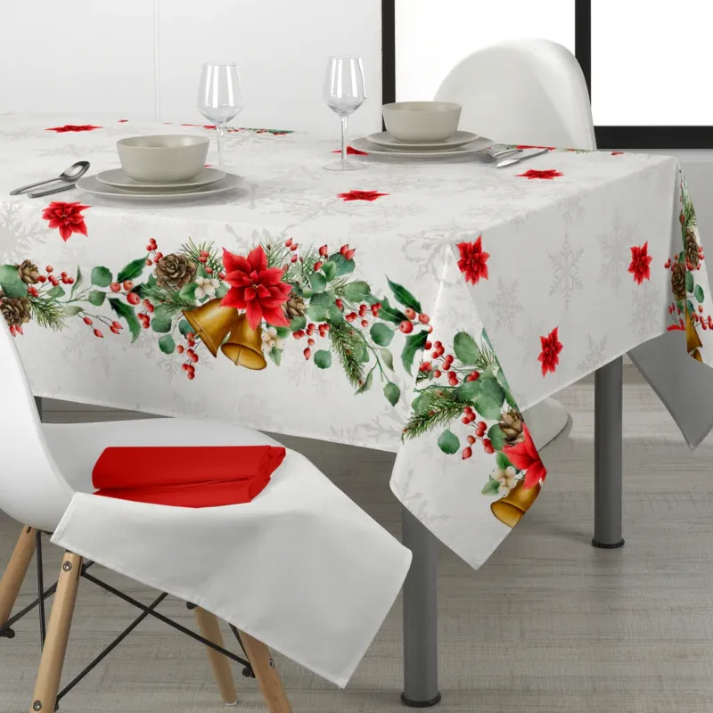 Tovaglia HOLLY CHRISTMAS Natale Dis.4424 per 18 Posti - Kari Super Prezzo