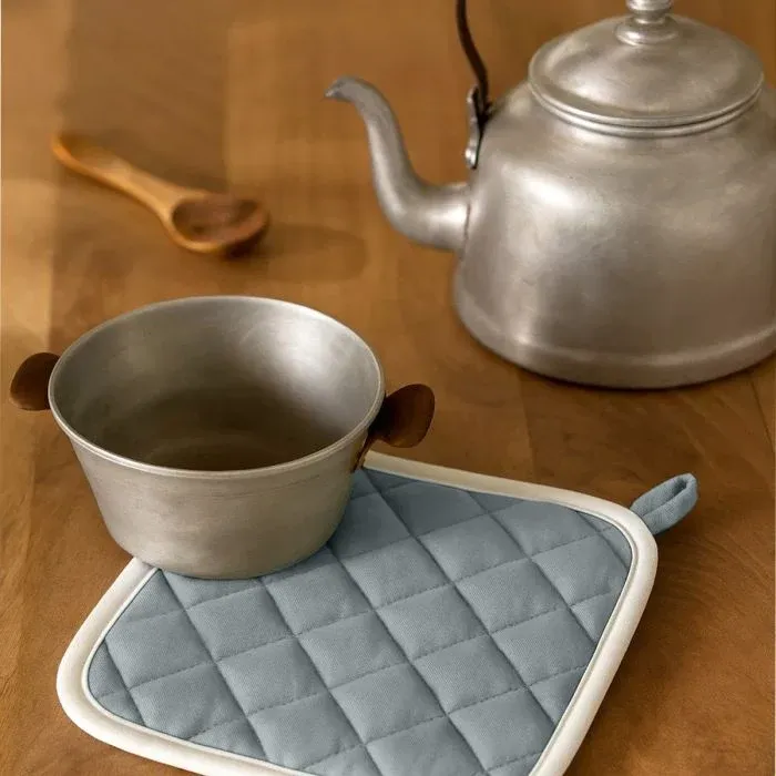 Offerta Speciale Set 2 Presine da Cucina India Maestri Cotonieri Home in Cotone con Bordo Bianco